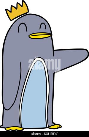 cartoon emperor penguin Stock Vector