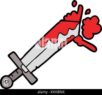 freehand drawn cartoon bloody sword Stock Vector Image & Art - Alamy