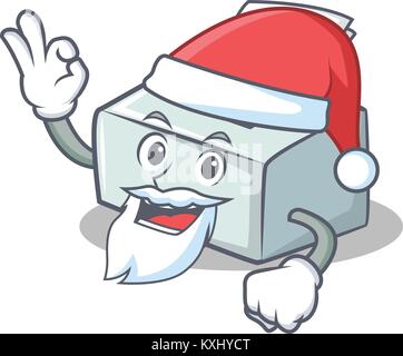 Santa printer mascot cartoon style Stock Vector