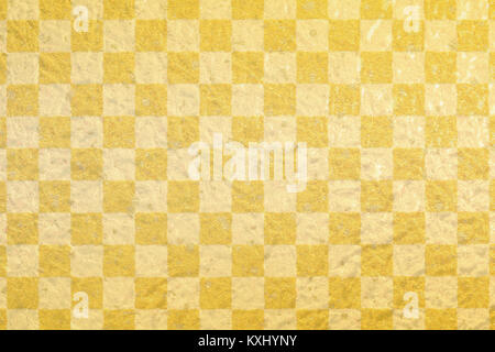 Japanese gold checkered pattern paper texture background Stock Photo