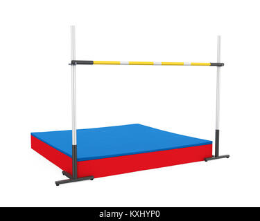 High Jump Landing Mat and Bar Isolated Stock Photo - Alamy