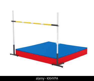 High Jump Landing Mat and Bar Isolated Stock Photo - Alamy