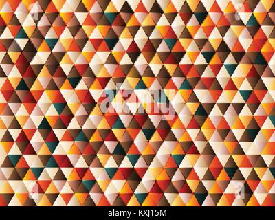Abstract triangle pattern retro color style background. Geometric texture. Vector illustration Stock Vector