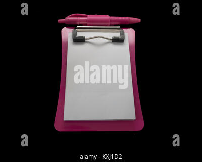 Small red Notepad isolated on black background Stock Photo