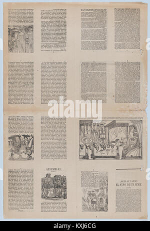 An uncut sheet printed on both sides with pages from 'Ademdai' and 'Agraciado- El niño de un jeme' MET DP873190 Stock Photo