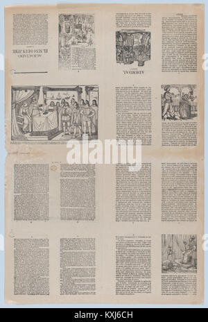 An uncut sheet printed on both sides with pages from 'Ademdai' and 'Agraciado- El niño de un jeme' MET DP873191 Stock Photo
