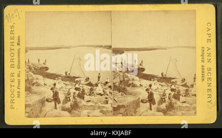 Annisquam River from 'Maiden's Retreat' bluff, Pearce's Island, by Procter Brothers Stock Photo