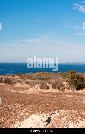 a landscape view near Punta Ninfas, Peninsula Valdes, Puerto Madryn, Chubut, Argentina Stock Photo