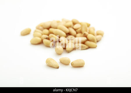 Pine seeds on white background Stock Photo