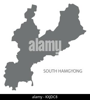 South Hamgyong map of North Korea grey illustration silhouette shape Stock Vector