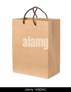 Brown paper bag isolated on white Stock Photo
