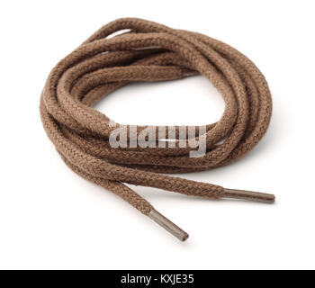 Pair of rolled shoelaces isolated on white Stock Photo