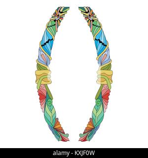Hand drawn zentangle brackets. Vector decorative unusual object Stock Vector