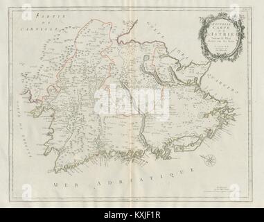 'Nouvelle Carte de l'Istrie'. Istria Croatia. SANTINI 1784 old antique map Stock Photo