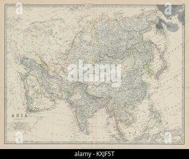 Asia. Arabia Persia Siam Burma India China Russia 50x60cm. JOHNSTON 1879 map