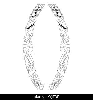 Hand drawn zentangle brackets. Vector decorative unusual object Stock Vector