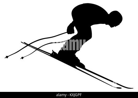 start skier athlete in competition alpine skiing Stock Photo