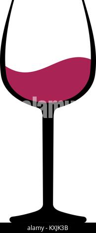 Wine glass with red wine icon Stock Vector