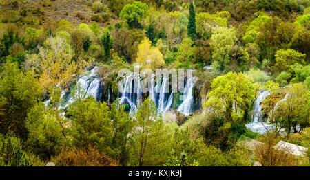 Bird's eye view of Kravica Waterfalls in Bosnia-Herzegovina Stock Photo