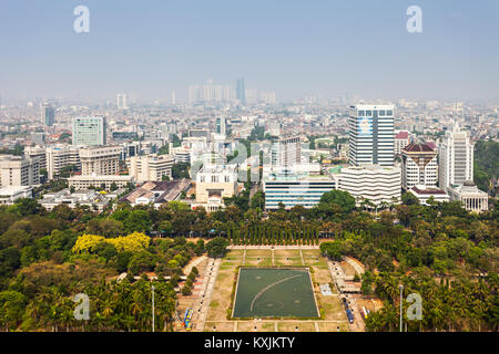 JAKARTA, INDONESIA - OCTOBER 21, 2014: Jakarta aerial view from Monas. Stock Photo