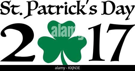 St. Patrick's Day 2017 with shamrock Stock Vector