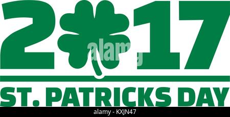 2017 St. Patrick's Day with shamrock Stock Vector