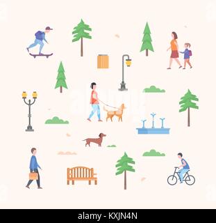 City life constructor - set of modern flat design style elements Stock ...