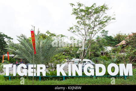 CHIANG MAI, THAILAND - NOVEMBER 07, 2014: Tiger Kingdom is a very popular tourist attractions, where you can play with tigers, Thailand Stock Photo