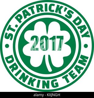 St. Patrick's Day Drinking Team 2017 button Stock Vector
