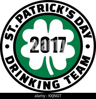 St. Patrick's Day 2017 Drinking Team button Stock Vector
