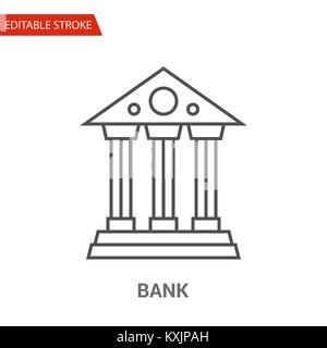 Bank Icon. Thin Line Vector Illustration Stock Vector