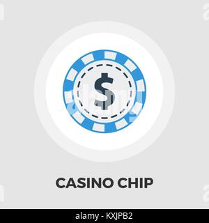 Gambling chips flat icon. Stock Vector
