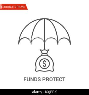 Funds Protect Icon. Thin Line Vector Illustration Stock Vector