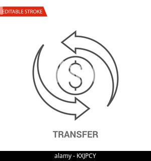 Transfer Icon. Thin Line Vector Illustration Stock Vector