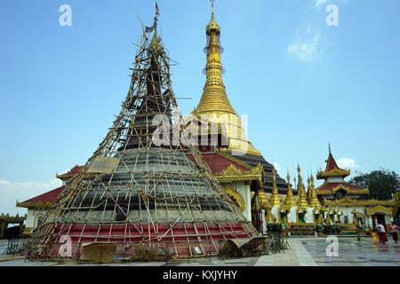 MAWLAMYINE, MYANMAR - CIRCA APRIL 2017 Kyaik Than Lan Pagoda Stock Photo