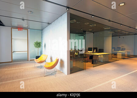 modern office building interior. 3d rendering concept Stock Photo