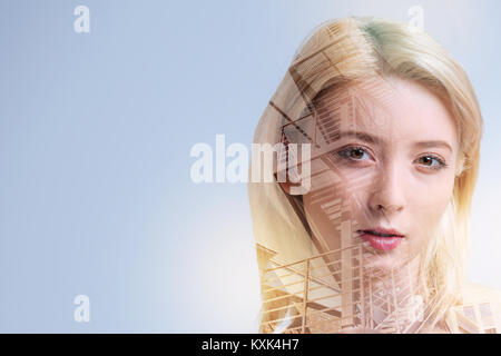 Portrait of a beautiful blonde woman Stock Photo