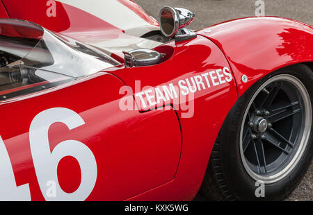 1966 Lola-Chevrolet T70 Spyder. GRRC 75th members meeting, Goodwood, West Sussex Stock Photo
