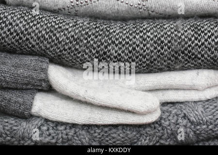 Knitted details of warm clothes sweater Stock Photo