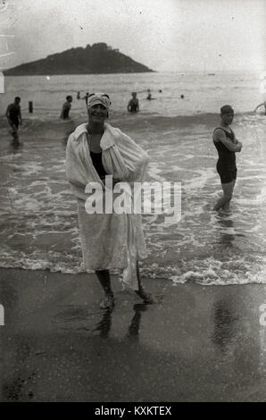 Photograph of bathers at La Concha and Ondarreta beaches in San ...