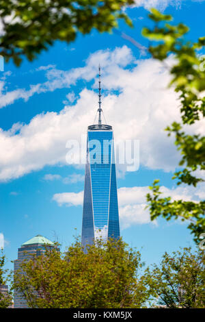 One World Trade Center in Manhattan, New York City, USA as seen from Jersey City, New Jersey Stock Photo