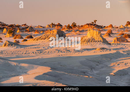 Awesome scenery of the Walls of China in Mungo National Park. Stock Photo