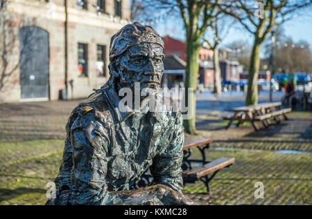 Bronze Statue of John Cabot in Bristol Harbour Area, West of England Stock Photo