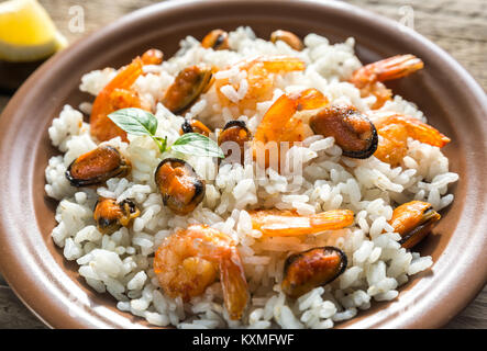 Carnaroli rice with seafood Stock Photo