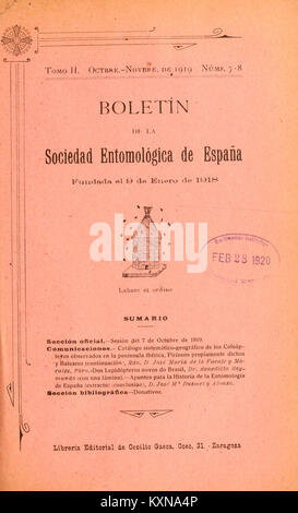 Boletín de la Sociedad entomológica de España BHL12522536 Stock Photo