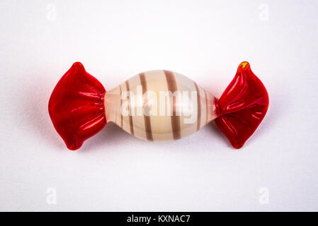 Candy ornament isolated on white background made of glass Stock Photo