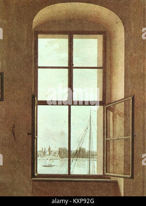 Caspar David Friedrich - Blick aus dem Fenster des Künstlers Stock Photo
