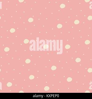 Seamless Pattern with big bubbles and dots on pink background. Vector Illustration Stock Vector