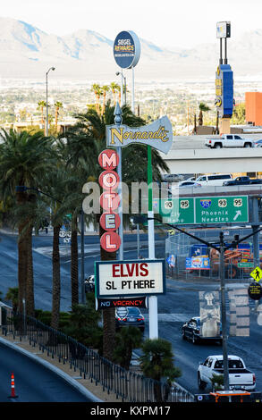 Looking down on Las Vegas Boulevard, Downtown, Las Vegas Stock Photo