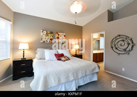 Contemporary American Master Bedroom Stock Photo